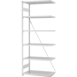 Hofe Anbauregal,  6 BD 2500x500x1000,  hellgrau