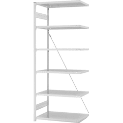 Hofe Anbauregal,  6 BD 2500x600x1000,  hellgrau
