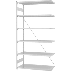 Hofe Anbauregal,  6 BD 2500x600x1300,  hellgrau