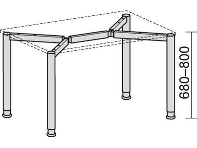 Schreibtisch 4-Fuß-Flex, 680–800x800x800 mm
