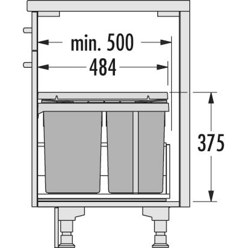Abfallsammler 3669001 Tandem 300/30 Dunkelgrau