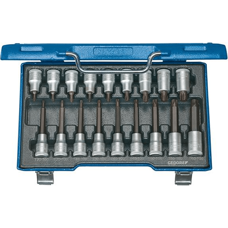 Schraubendrehereinsatz- Satz 1/2" T20 bis T60 18-teilig