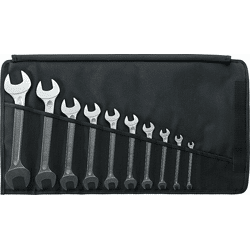 Doppelmaulschlüssel-Satz DIN 3110 6-32mm 10-teilig in Rolltasche