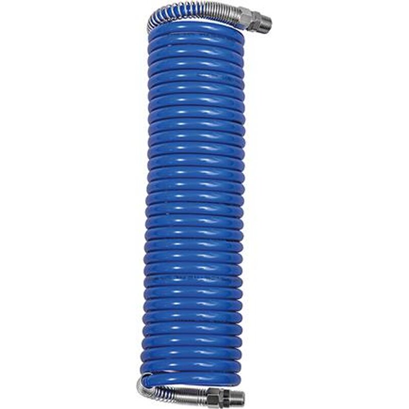 Spiralschlauch PA blau, Verschraubung+Knickschutz AG R1/4 ,