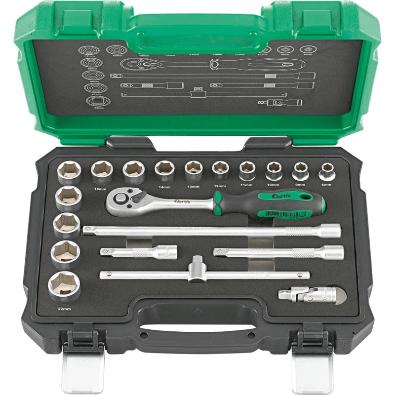 FORTIS Steckschl.-Grt. 3/8" 20tlg.