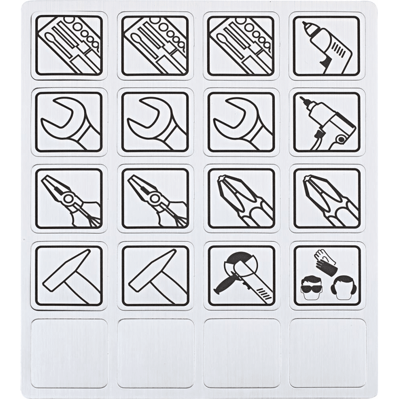 Magnetetiketten Symbole Werkzeug