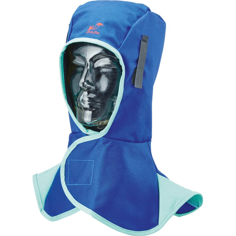 Schweisserhaube feuerfest Stoff blau