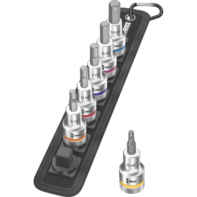 Schraubendrehereinsatz- Satz 1/2" Innensechskant mit Haltefunktion 6-teilig