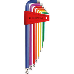 PB Swiss Tools Winkelschraubendreher-Satz 9-teilig 1, 5-10mm Rainbow Kugelkopf