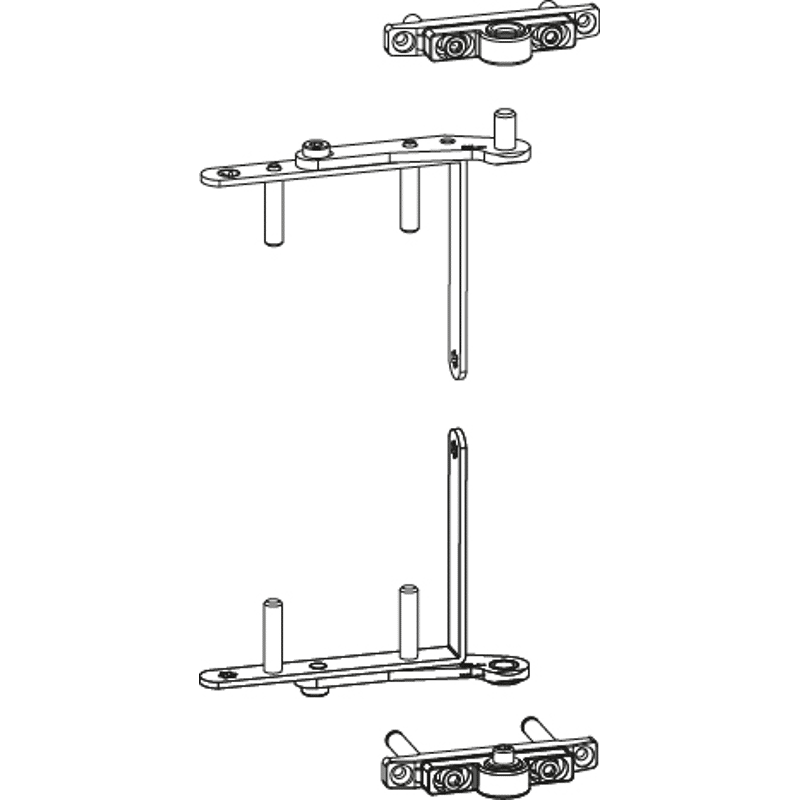 Drehlager für 3-flg. Fenster Holz rs oben + unten