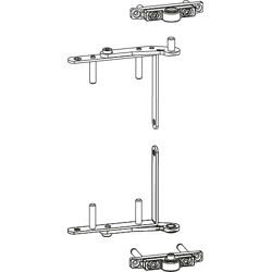 Drehlager für 3-flg. Fenster Holz rs oben + unten