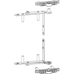 Drehlager für 3-flg. Fenster Holz rs oben + unten