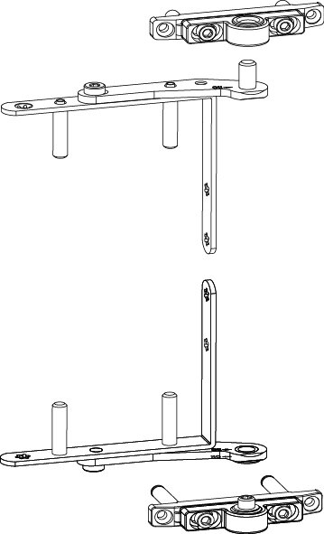 Drehlager für 3-flg. Fenster Holz