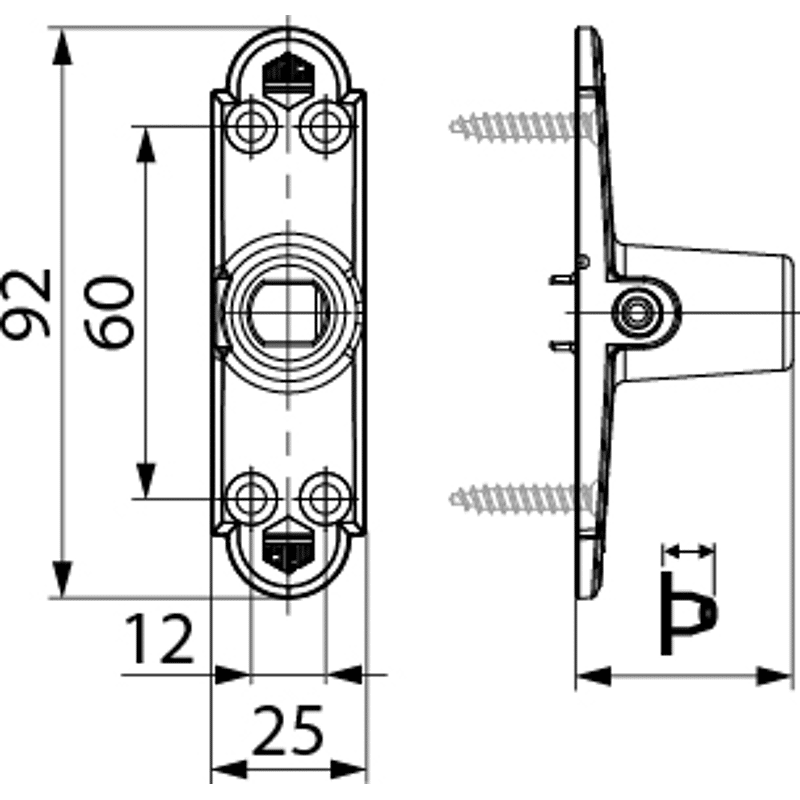 Haltekonsole SF BLR H=35 B=25 für Verstellkloben bis L105 Schwarz-S