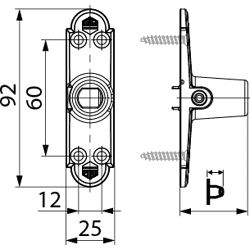 Haltekonsole SF BLR H=35 B=25 für Verstellkloben bis L105 Schwarz-S
