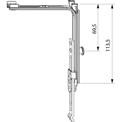 Eckumlenkung MM senkrecht verlängerbar mit 1 i.S. FFH 750-2.450