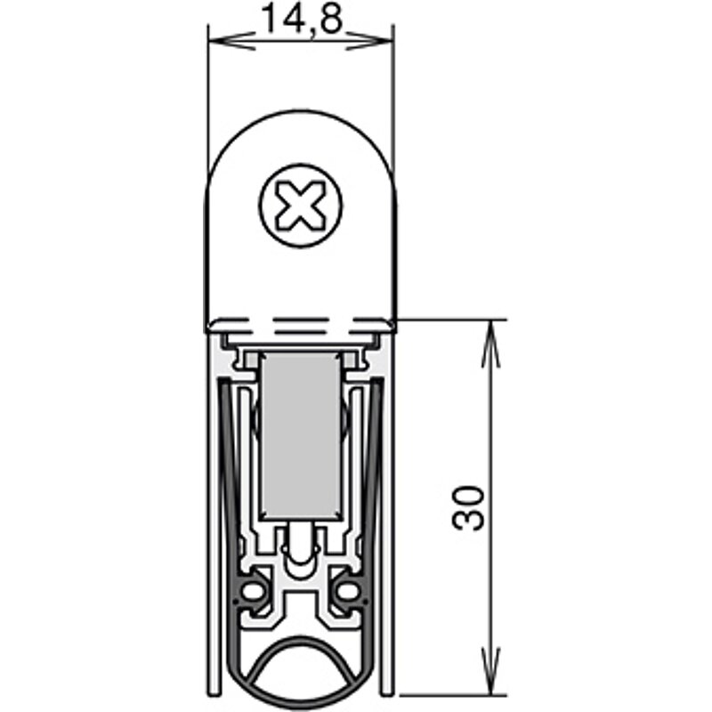 Athmer Schall-Ex L-15/30 WS 1-seitig Nut 14,8x30mm L-1083mm