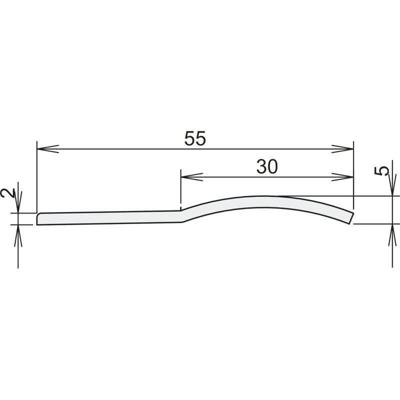 Teppich-/Laminatausgleichsprofil 288, gebohrt, Edelstahl
