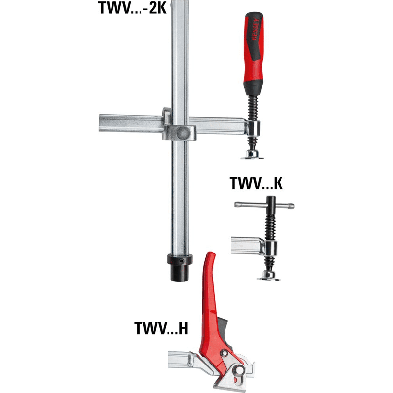 Spannelement für Schweißtische mit variabler Ausladun