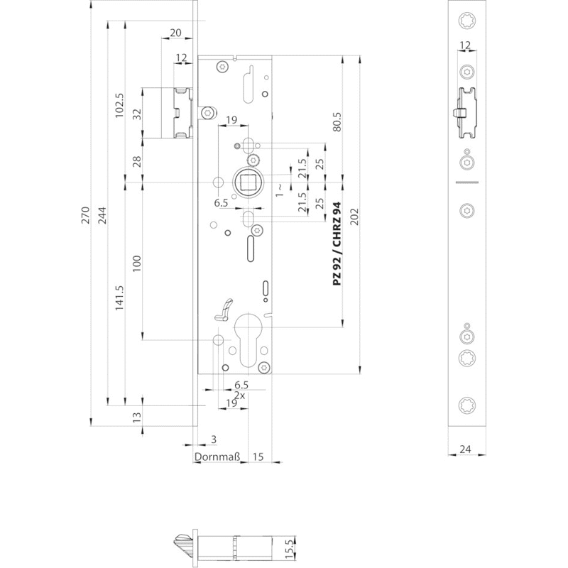 SV-Panik-ESS B-1917, U-Stulp, Edelstahl, Wechselfunktion E