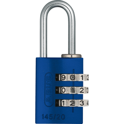 ABUS Zahlen-Vorhangschloss 145, 3-stelliger Zahlencode, Aluminium massiv
