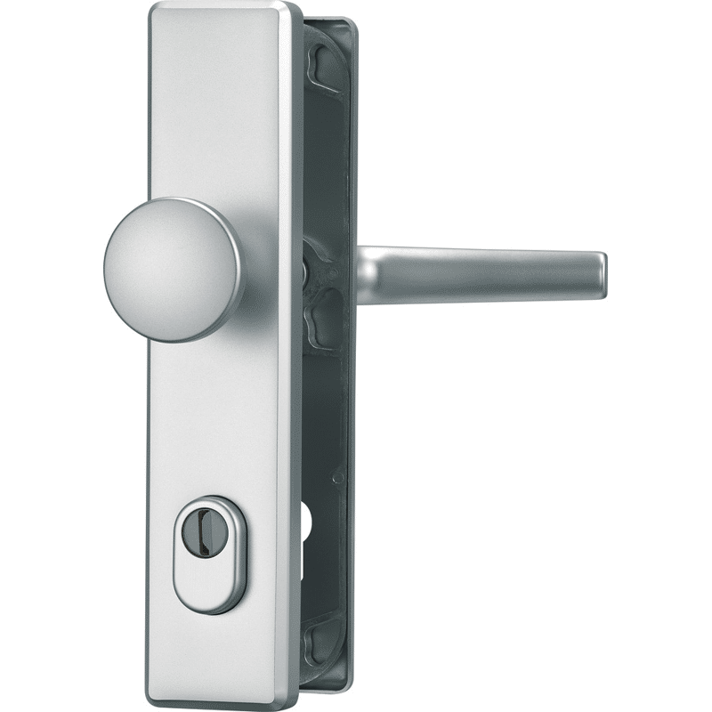 Schutz-Wechselgarnitur mit Langschild HLS214 ZS, eckig, Aluminium
