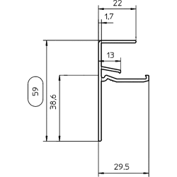 Fensterbank-Abschluss A700 BC0 eloxiert 110mm links