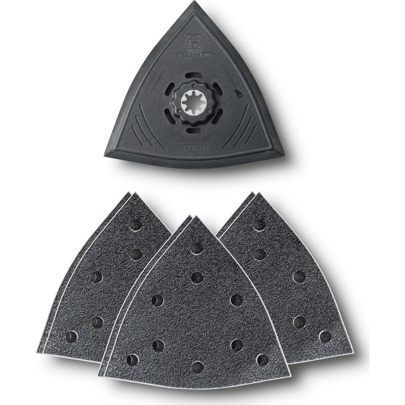FEIN Schleifset (Platte/2xK60,80,180) Dreiecksform 130mm SLP