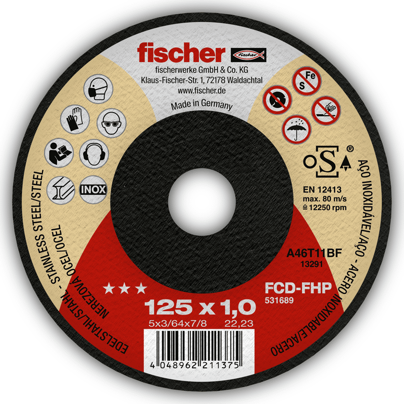Trennscheibe FCD-FHP 125 x 1 x 22,23 INOX
