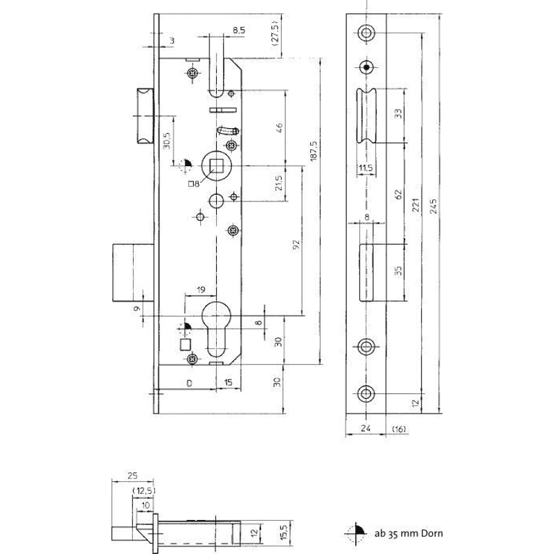 Rohrrahmen-Einsteckschloss 59 PZW