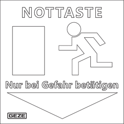 SCHILD FÜR NOTTASTE PFEIL NACH UNTEN