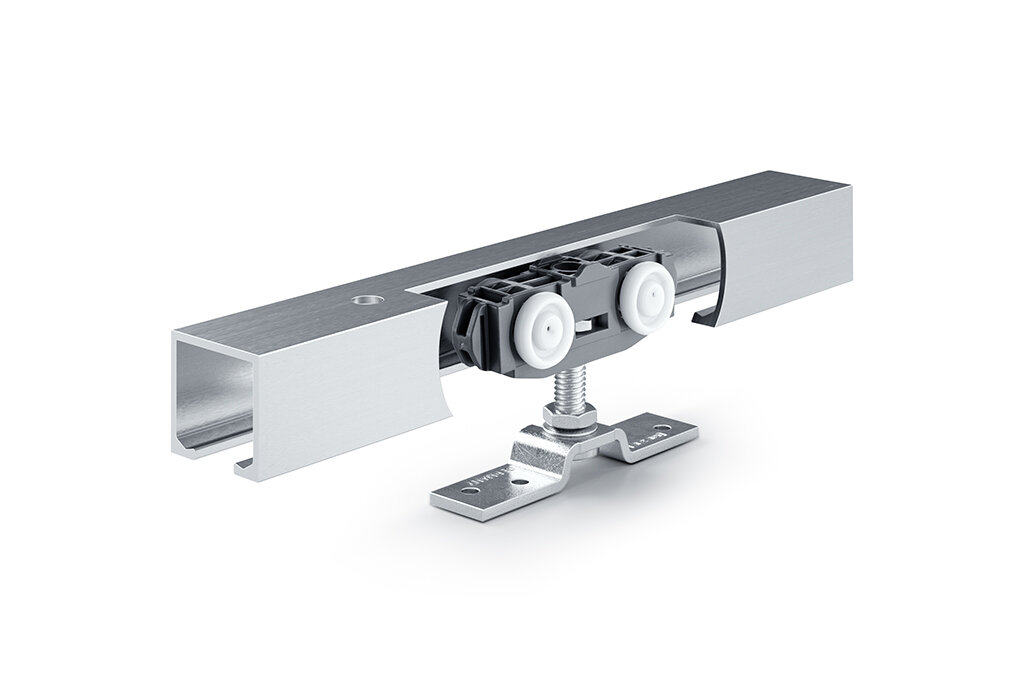 GEZE Schiebetürbeschlag mit Laufschiene Rollan 80 NT, Aluminium online