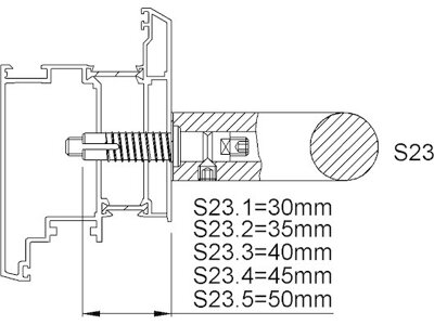 Stoßgriff-Befestigung für einseitige Montage 8B73, Stahl