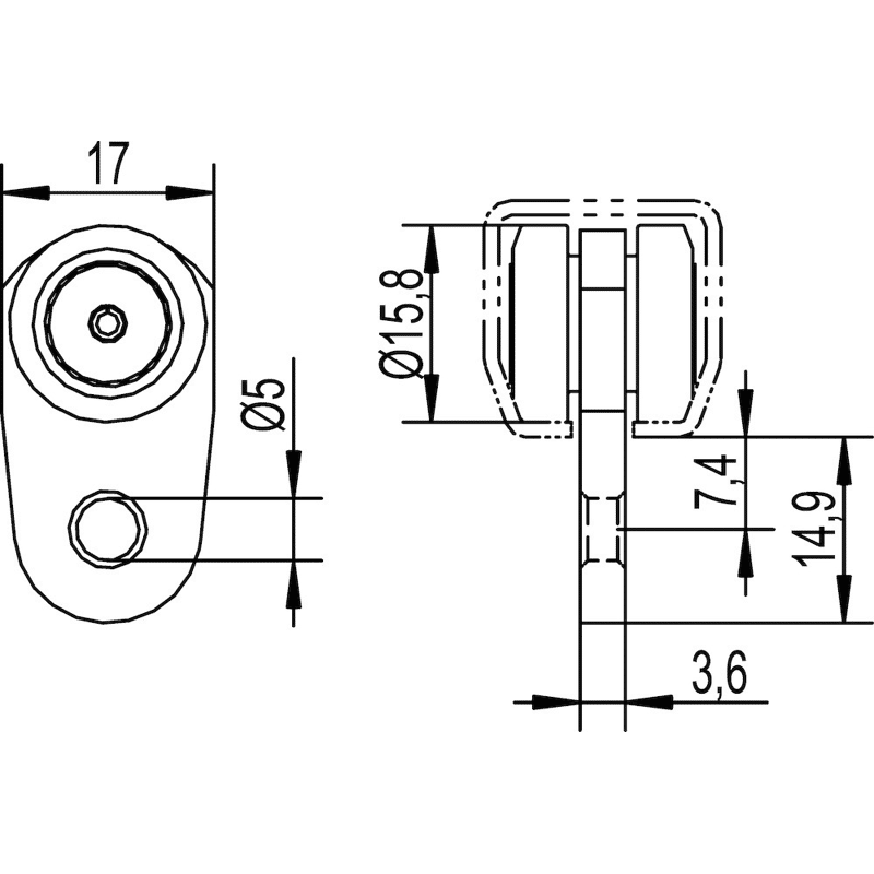 Vorhangrolle 13 V, Kunststoff