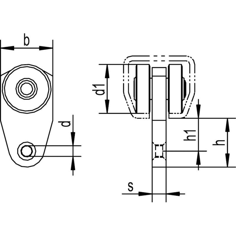 Vorhangrolle 45/31 K, Kunststoff