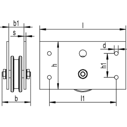 880 SP Stahlrolle mit Seitenplatten, bis 150 kg