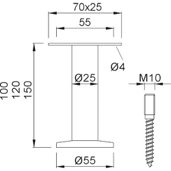 Trennwandstütze 4001, Aluminium