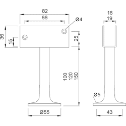 Trennwandstütze 4269, Aluminium