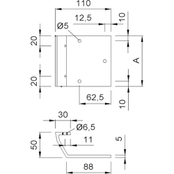 Stütze gekröpft 8604, Aluminium