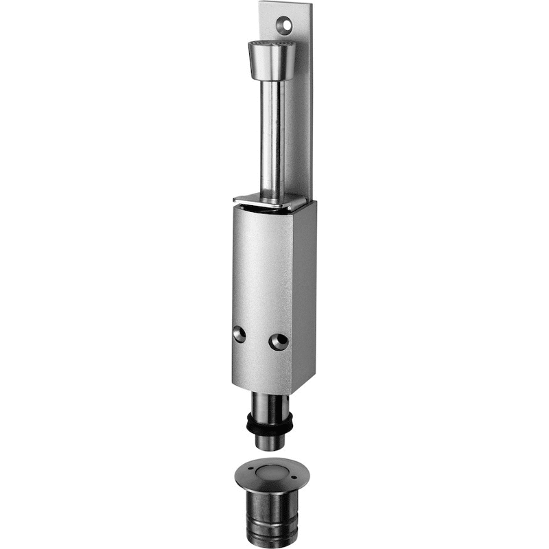 Türfeststeller 1242 60mm Hub, Innenteile aus Stahl Aluminium messingf. elox
