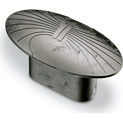 Hettich Taneto Knopf Zinn Optik antik L45mm B23mm H25mm