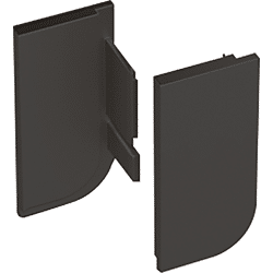 Hettich Endkappe Canis L,  B 23 mm,  H 52 mm,  Endkappen geschlossen Set,  Schwarz matt