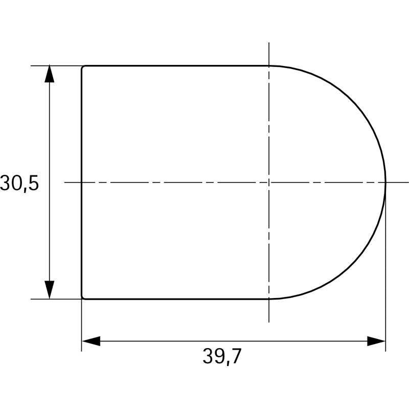 Glastür-Zierkappe Typ B