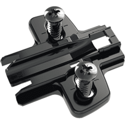 Hettich Möbel-Kreuzmontageplatte,  Distanz 3mm,  Sensys 8099,  9091801,  obsidianschw. vern.