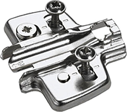 Kreuzmontageplatte Sensys 8099, mit Spreizmuffen und Spezialschrauben, Stahl