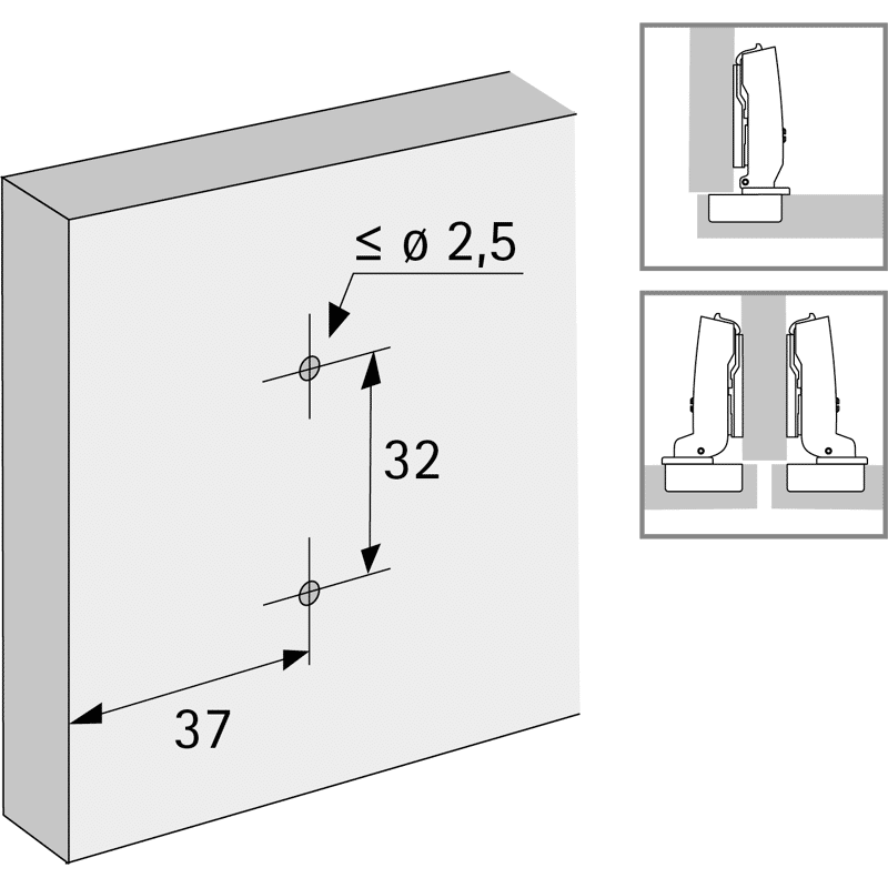 Möbel-Kreuzmontageplatte, Distanz 0mm, Sensys 8099,  9075085,  vernickelt