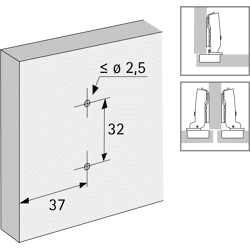Möbel-Kreuzmontageplatte, Distanz 0mm, Sensys 8099,  9075085,  vernickelt