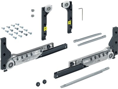 Schiebetürbeschläge-Set SlideLine M, für gedämpfte Türen, Kunststoff, Zinkdruckg