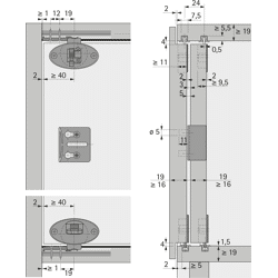 MB-Laufteil,                           werkzeuglos +/-1,                           5mm,                           15kg,                           SlideLine 55 Plus,                           9115954,                           grau,                           unb.