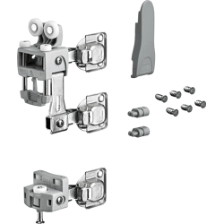 Hettich WingLne L, Laufteilset mit unteRr Führung ohne SchLeßautomatik, 25kg, grau, R